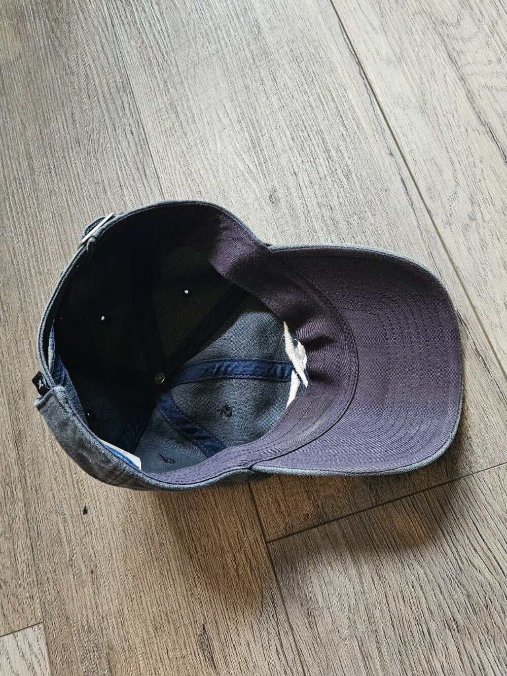 Reebok Vintage Canvas Dad Hat Baseball Cap Washed Charcoal Grey Vector Logo OSFA - Picture 4 of 8